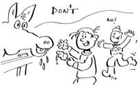 Children feeding animals